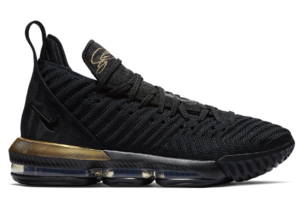 black and gold lebron 16s