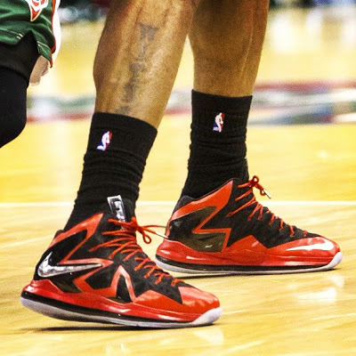 NIKE LEBRON – LeBron James Shoes » Up Close // LBJ’s Red & Black Nike ...