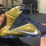 Nike LeBron 12 University of Akron Navy / Gold PE