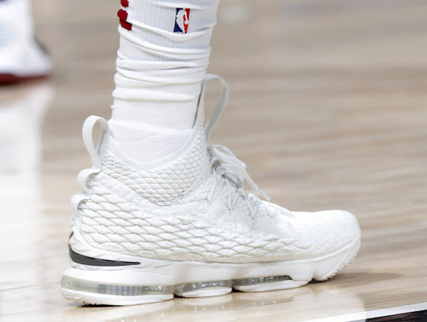 Pure White LeBron 15 PE With Outriggers 