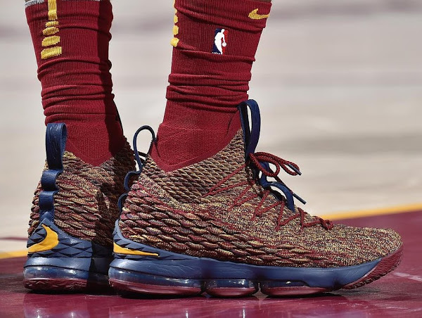 SoleWatch: LeBron James Wears Another 'Cavs' Nike LeBron 15 PE